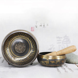 Buddha Gift Tibetan Meditation Bowl for Healing and Mindfulness Om Mani Padme Hum Singing Bowl
