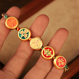 Buddha Gift Tibetan Five God Of Wealth Colorful Rope Braided Luck Bracelet