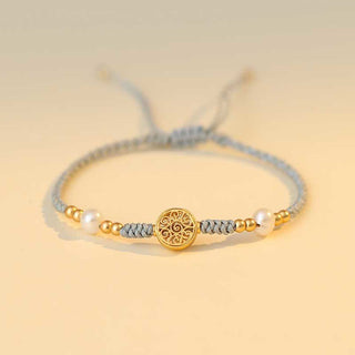 Buddha Gift Copper Coin Fortune Tree Luck Strength Braided Bracelet