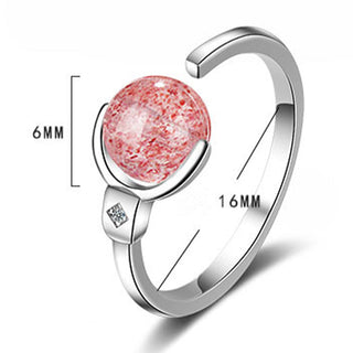 Buddha Gift Pink Crystal Soothing Rotation Ring
