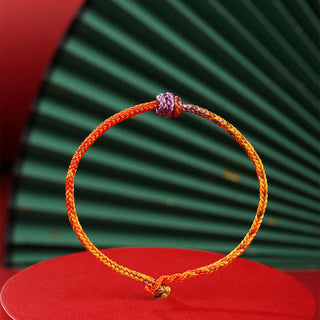 Buddha Gift Handcrafted Colorful Purple Gold Red Braid Rope Bracelet