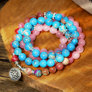 Buddha Gift Tibetan Purple Miano Real Bead Harmony Lotus Mala