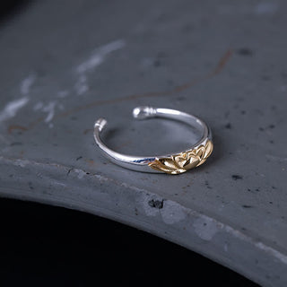 Buddha Gift 925 Sterling Silver Lotus Flower New Beginning Ring