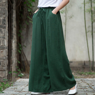 Buddha Gift Plain Wide Leg Pants Dance Women's Yoga Pants With Pockets