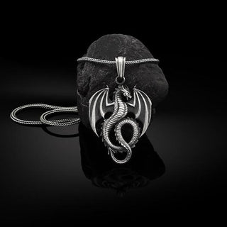 Buddha Gift Pure Tin Dragon Luck Success Necklace Pendant