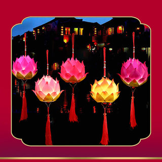 Buddha Gift DIY Lotus Flower Dragon Lantern Tassel Lamp Decoration