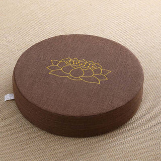 Buddha Gift Lotus Embroidery Cotton Linen Meditation Seat Cushion