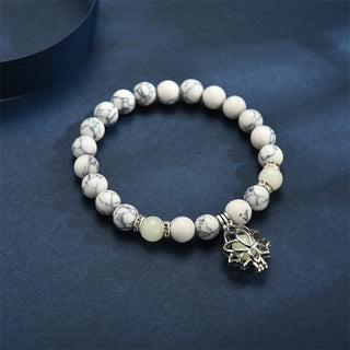 Buddha Gift Tibetan Turquoise Glowstone Luminous Bead Lotus Protection Bracelet