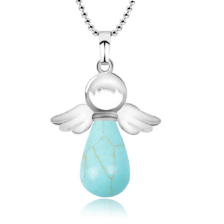 Buddha Gift Little Angel Wings Natural Crystal Luck Necklace Pendant