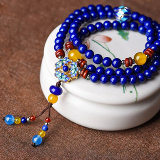 Buddha Gift Lazurite Yellow Agate Positive Bracelet