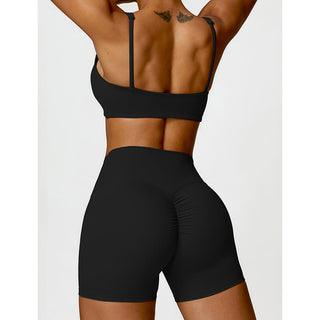 Buddha Gift Gym Sports Yoga Backless Bra Crop Tank Top Shorts