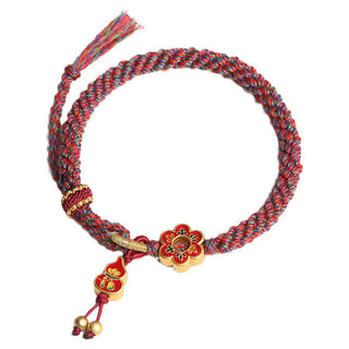 Buddha Gift Handmade Colorful Gourd Flower Protection Braided String Bracelet