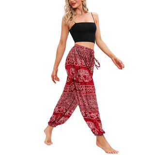 Buddha Gift Elephant Geometry Pattern Casual Loose Harem Trousers Women's Yoga Pants
