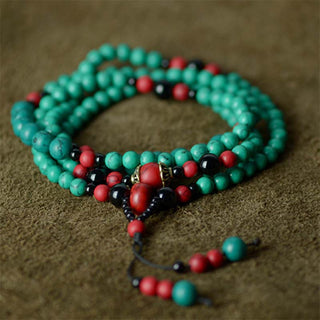 Buddha Gift Turquoise Black Onyx Red Turquoise Bead Protection Bracelet