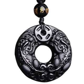 Buddha Gift Pixiu Obsidian Wealth Pendant Necklace