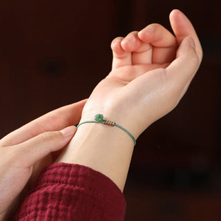 Buddha Gift Tibetan Handmade Green Aventurine Luck Protection Braided Rope Bracelet