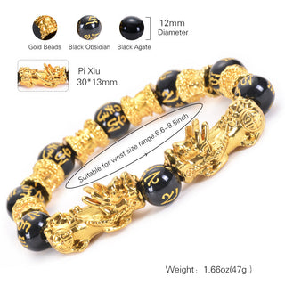 Buddha Gift Double Pixiu Obsidian Wealth Bracelet