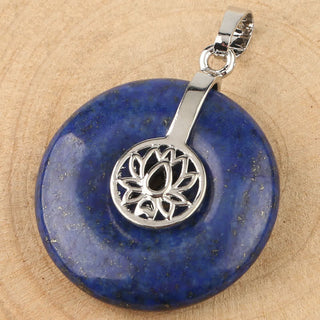 Buddha Gift Various Crystal Amethyst Pink Crystal Lotus Healing Necklace Pendant
