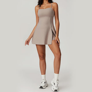 Buddha Gift Solid Backless Tennis Yoga Women Sports Dress