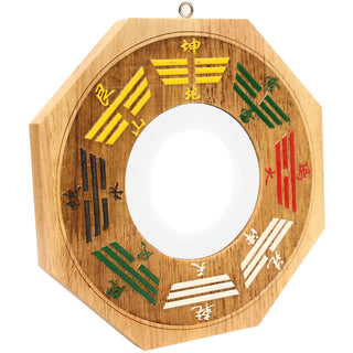 Buddha Gift Feng Shui Bagua Map Peach Wood Balance Energy Map Mirror