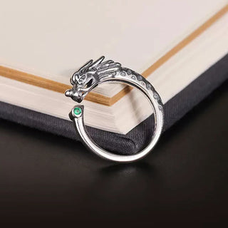 Buddha Gift Vintage Dragon Design Success Strength Adjustable Ring