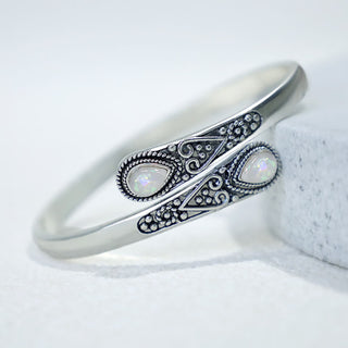 Buddha Gift Zircon Water Drop Pattern Healing Cuff Bracelet Bangle