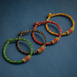 Buddha Gift Tibet Handmade Chinese Zodiac Natal Buddha Luck Strength Braided String Bracelet