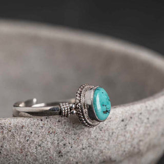 Buddha Gift 925 Sterling Silver Turquoise Wisdom Love Ring