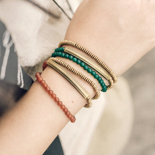 Buddha Gift Tibetan Various Agate Stone Copper Protection Triple Wrap Bracelet