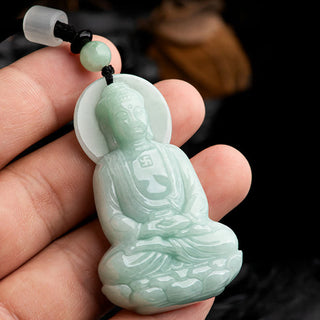 Buddha Gift Amitabha Buddha Jade Amulet Compassion String Necklace