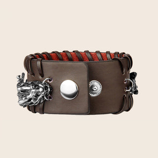 Buddha Gift Dragon Leather Protection Weave Bracelet