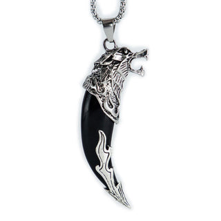 Buddha Gift Imitation Wolf Tooth Titanium Steel Balance Necklace Pendant