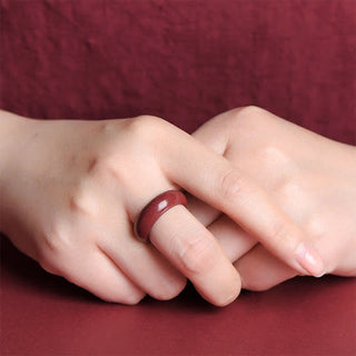 Buddha Gift Cinnabar Om Mani Padme Hum Auspicious Clouds Blessing Ring
