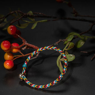 Buddha Gift Tibet Handmade Five Color Thread Protection Braid String Bracelet