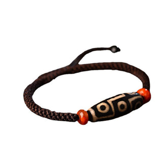 Buddha Gift Tibetan Nine-Eye Dzi Bead Prosperity String Bracelet