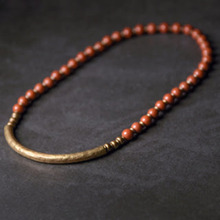 Buddha Gift Red Jasper Moss Agate Black Obsidian Crystal Copper Peace Couple Bracelet