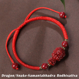 Buddha Gift Chinese Zodiac Natal Buddha Cinnabar Amulet Blessing String Bracelet