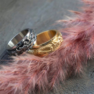 Buddha Gift Dragon Titanium Steel Stimulation Rotatable Ring (Extra 30% Off | USE CODE: FS30)