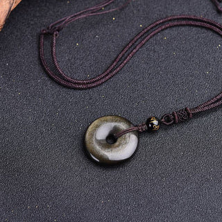 Buddha Gift Tibetan Obsidian Protection Necklace