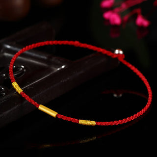 Buddha Gift 999 Gold Bead Handmade Four Thread Wishful Knots Braided Protection Bracelet