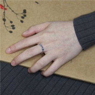 Buddha Gift 925 Sterling Silver Auspicious Clouds Engraved Ring