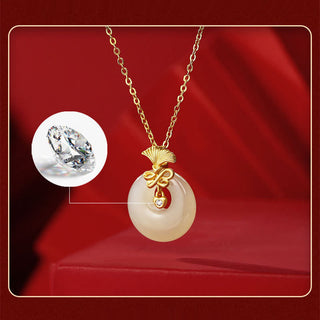 Buddha Gift 925 Sterling Silver Natural Hetian Jade Carnation Flower Prosperity Necklace Pendant