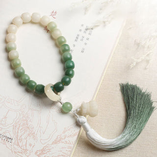 Buddha Gift Natural Gradient Bodhi Seed Fortune Money Bag Lotus Wisdom Tassel Wrist Mala