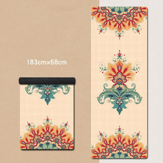 Buddha Gift Tibetan Mandala Elephant Lotus Koi Fish Mindful Natural Rubber Yoga Mat Decoration