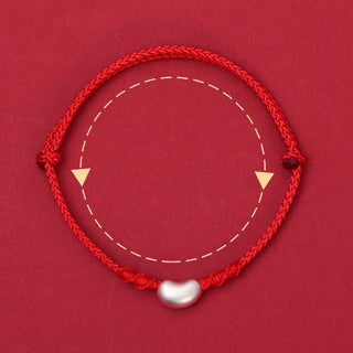 Buddha Gift 999 Sterling Silver Bean Design Luck Connection Handmade Braided Bracelet