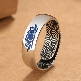 Buddha Gift Tibetan Blue Lotus Auspicious Clouds Copper Enlightenment Ring