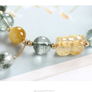Buddha Gift Green Phantom Citrine PiXiu Confidence Bracelet