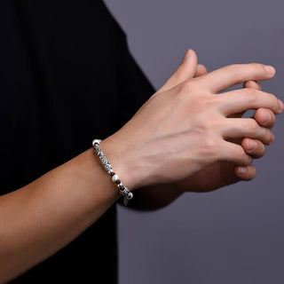 Buddha Gift Tibet Handmade Copper 999 Sterling Silver Auspicious Cloud Wealth String Bracelet