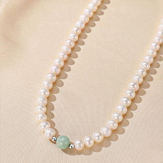 Buddha Gift 925 Sterling Silver Natural Pearl Jade Healing Necklace Bracelet Earrings With Gift Box