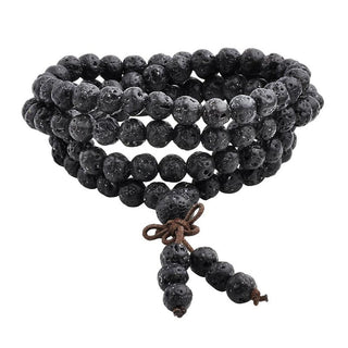 Buddha Gift Natural Lava Rock 108 Beads Protection Bracelet